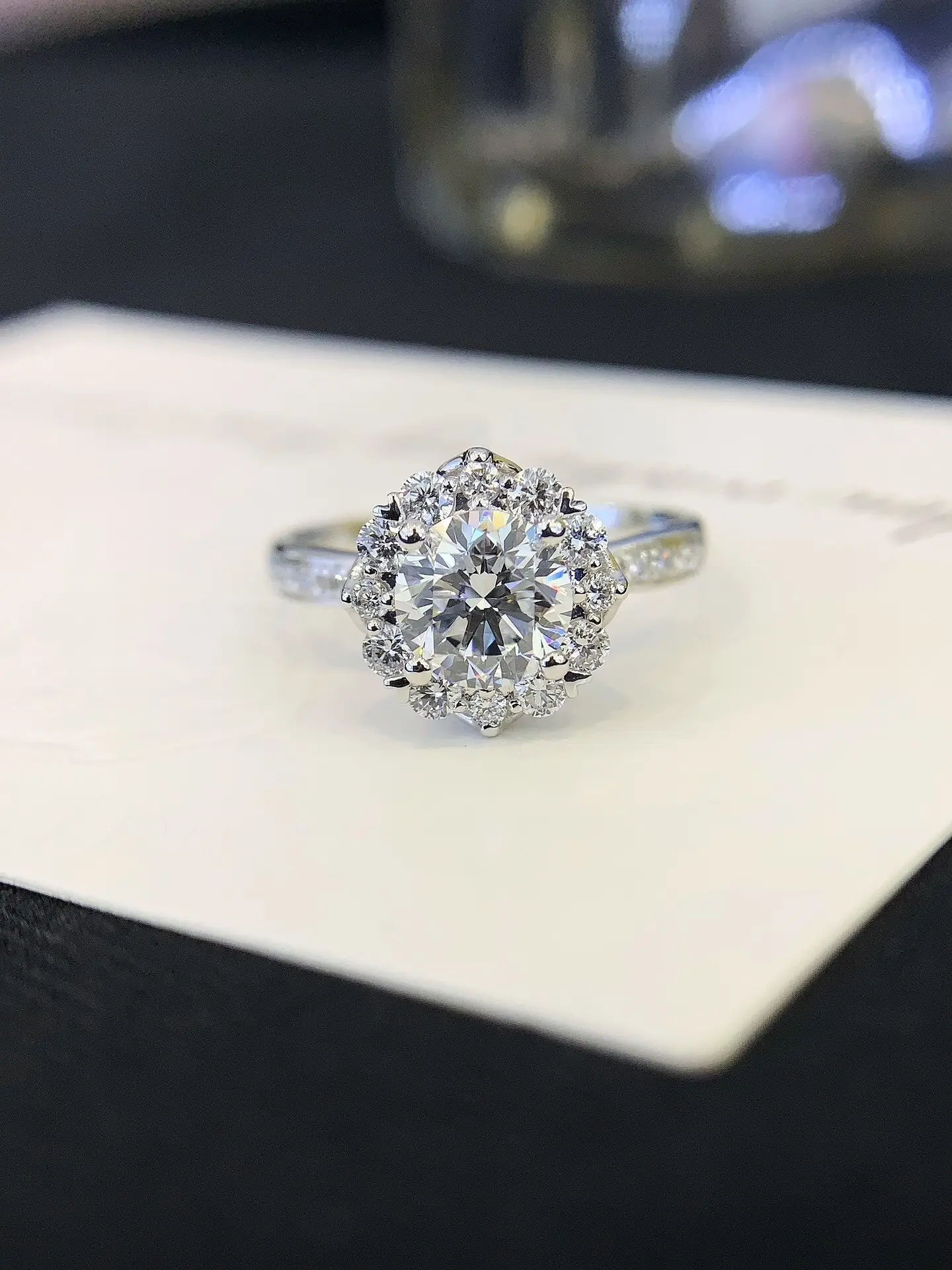 Lightweight Lab Diamond Halo Ring Fast Delivery 2