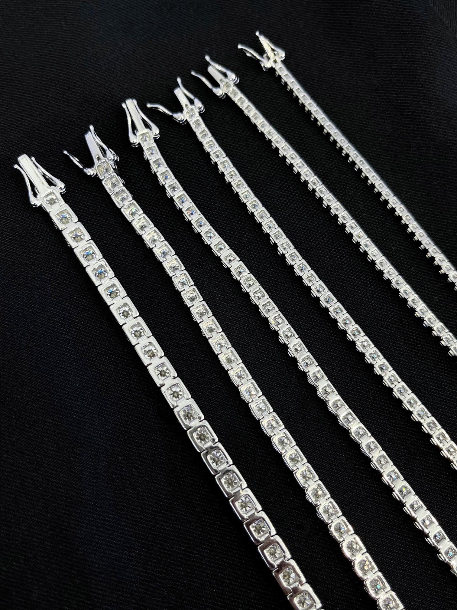Wholesale 925 Sterling Silver Mossanite Tennis Chain 2-6mm VVS Diamond Moissanite Tennis Bracelet in Stock 6