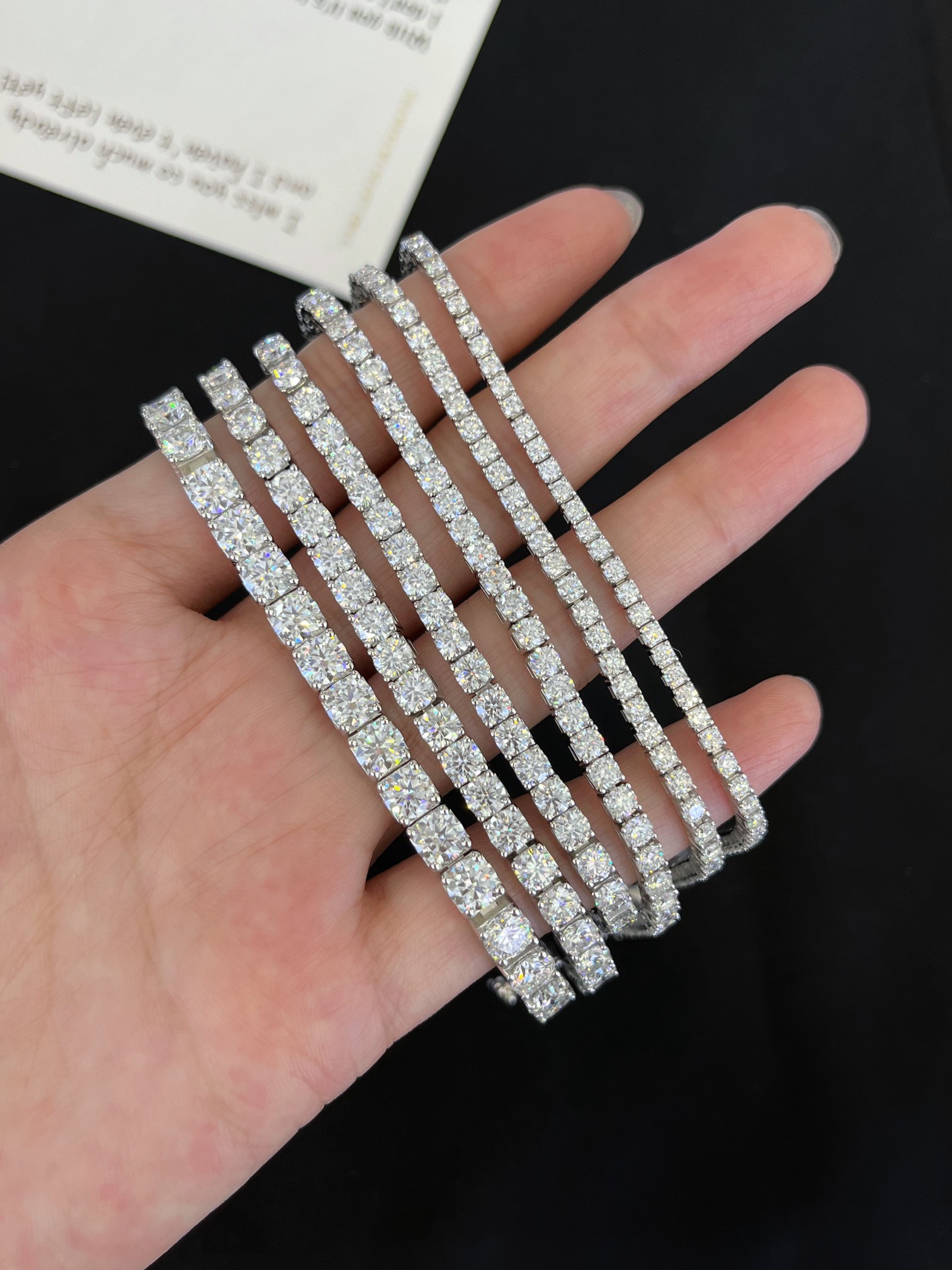 Wholesale 925 Sterling Silver Mossanite Tennis Chain 2-6mm VVS Diamond Moissanite Tennis Bracelet in Stock