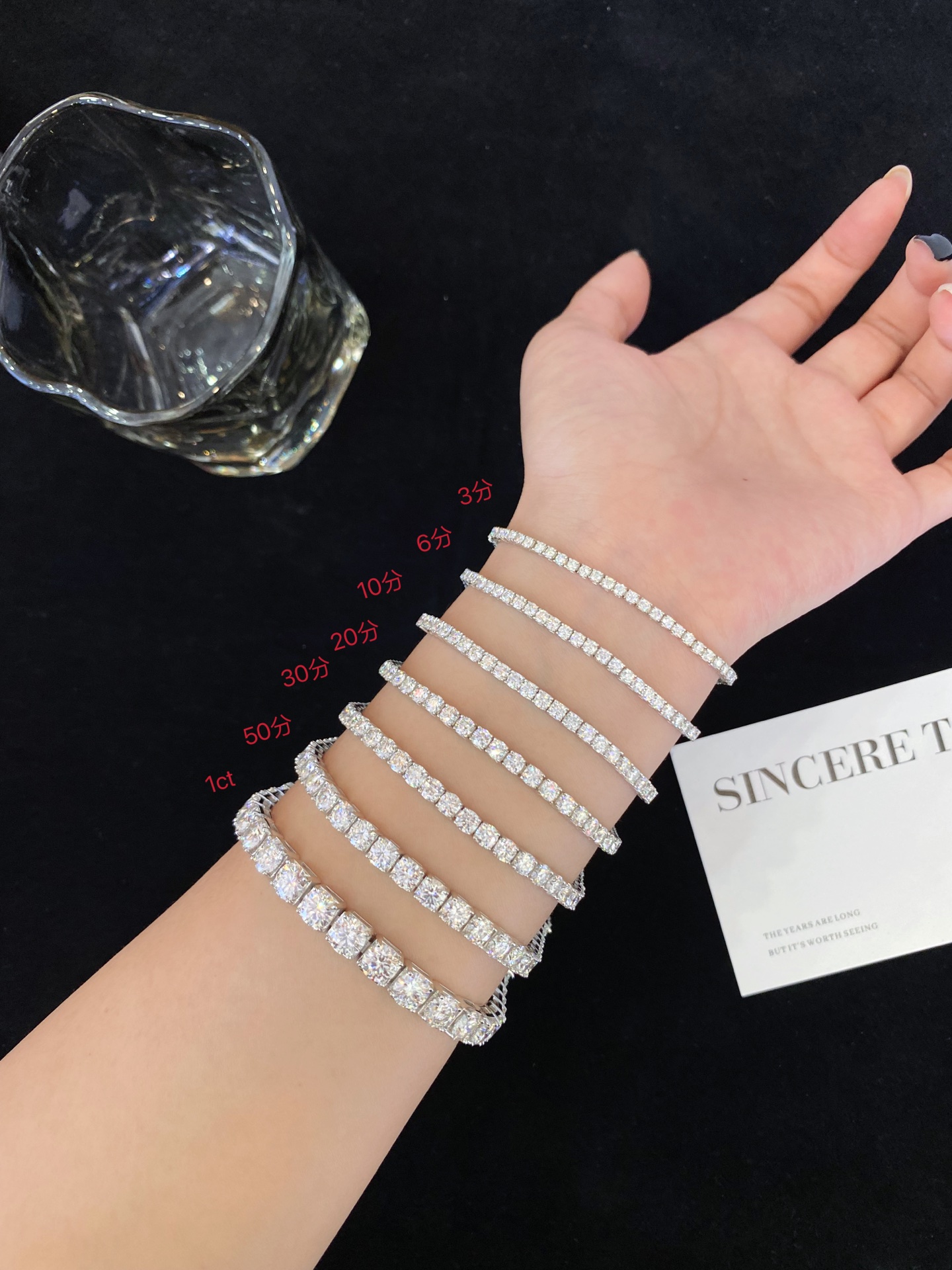 Wholesale 925 Sterling Silver Mossanite Tennis Chain 2-6mm VVS Diamond Moissanite Tennis Bracelet in Stock 3
