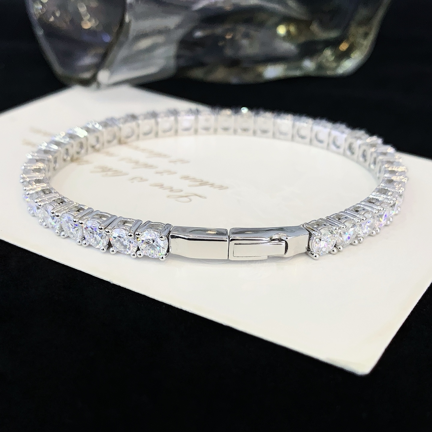 Fine Jewelry Moissanite Jewelry Moissanite Bracelets & Bangles 5mm 6.5mm Moissanite Tennis Diamond Chain 925 Silver 18k Gold Plated VVS Moissanite Tennis Chain Fine Jewelry Bracelet 6