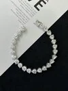 925 Sterling Silver Women′s Fashion Jewelry Heart Shaped Tennis Chain Design Elegant Style Chain Tennis Bracelet 2