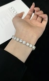 925 Sterling Silver Women′s Fashion Jewelry Heart Shaped Tennis Chain Design Elegant Style Chain Tennis Bracelet 3