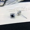 S925 Sterling Silver Classic Colorful Black Moissanite Diamond Earrings Round Stud Earring for Women 7