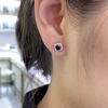 S925 Sterling Silver Classic Colorful Black Moissanite Diamond Earrings Round Stud Earring for Women 3