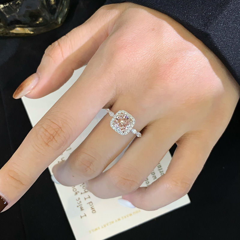 1.52ct Pink Lab Diamond Vintage Engagement Ring
