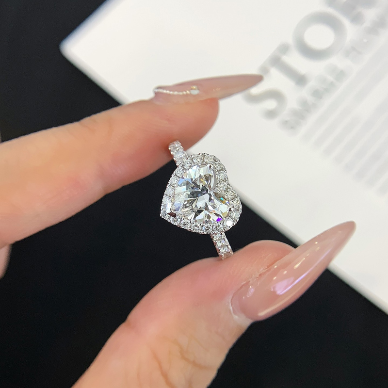 1.66ct Heart Lab diamond vintage engagement ring