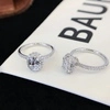 Fine Jewelry Micro Pave 14k 18K Solid Gold Lab Grown Diamond CVD Ring Oval Shape Halo VVS2 Engagement Rings 3