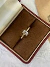 Wholesale Fashion Women's 18K Gold Fine Jewelry Twist Thin Emerald Cut Lab Diamond Ring Square Diamond Ring Women 3