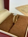 Wholesale Fashion Women's 18K Gold Fine Jewelry Twist Thin Emerald Cut Lab Diamond Ring Square Diamond Ring Women 4