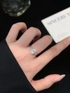 Trendy 14k 18k White Gold Rings for Women 1.05ct Oval Cut Lab Diamond Solitaire Ring Engagement Wedding Band 4
