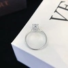 Trendy 14k 18k White Gold Rings for Women 1.05ct Oval Cut Lab Diamond Solitaire Ring Engagement Wedding Band 6