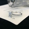 1.27ct Radiant Crushed Ice Cut Diamond Rings 18k White Gold Fine Jewelry Radiant Cut Lab Diamond Ring 4