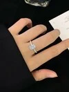 1.27ct Radiant Crushed Ice Cut Diamond Rings 18k White Gold Fine Jewelry Radiant Cut Lab Diamond Ring 6