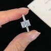 1.27ct Radiant Crushed Ice Cut Diamond Rings 18k White Gold Fine Jewelry Radiant Cut Lab Diamond Ring 2