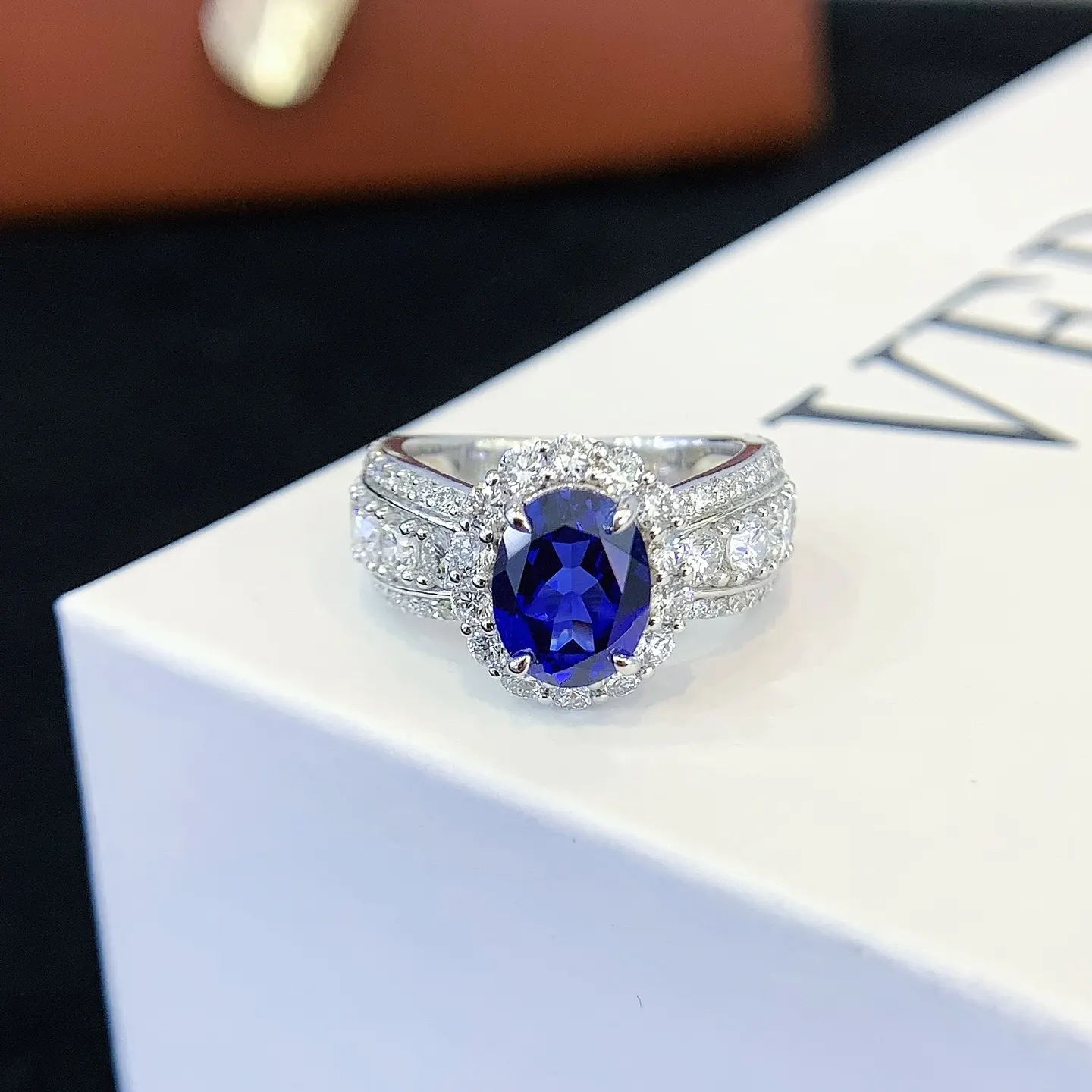 Comfortable Lab Gemstone Halo Ring Company 2