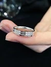 Wholesale PT950 Couple Rings Wedding Band Ring  Double Layer Hammer Decoraion Fine Jewelry for Men Women 1