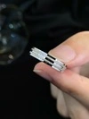 Wholesale PT950 Couple Rings Wedding Band Ring  Double Layer Hammer Decoraion Fine Jewelry for Men Women 5