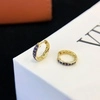 18K Yellow Gold Fine Jewelry 18K 14k Gold Vermeil Birthstone Lab Sapphire Hoop Huggie Earrings 6