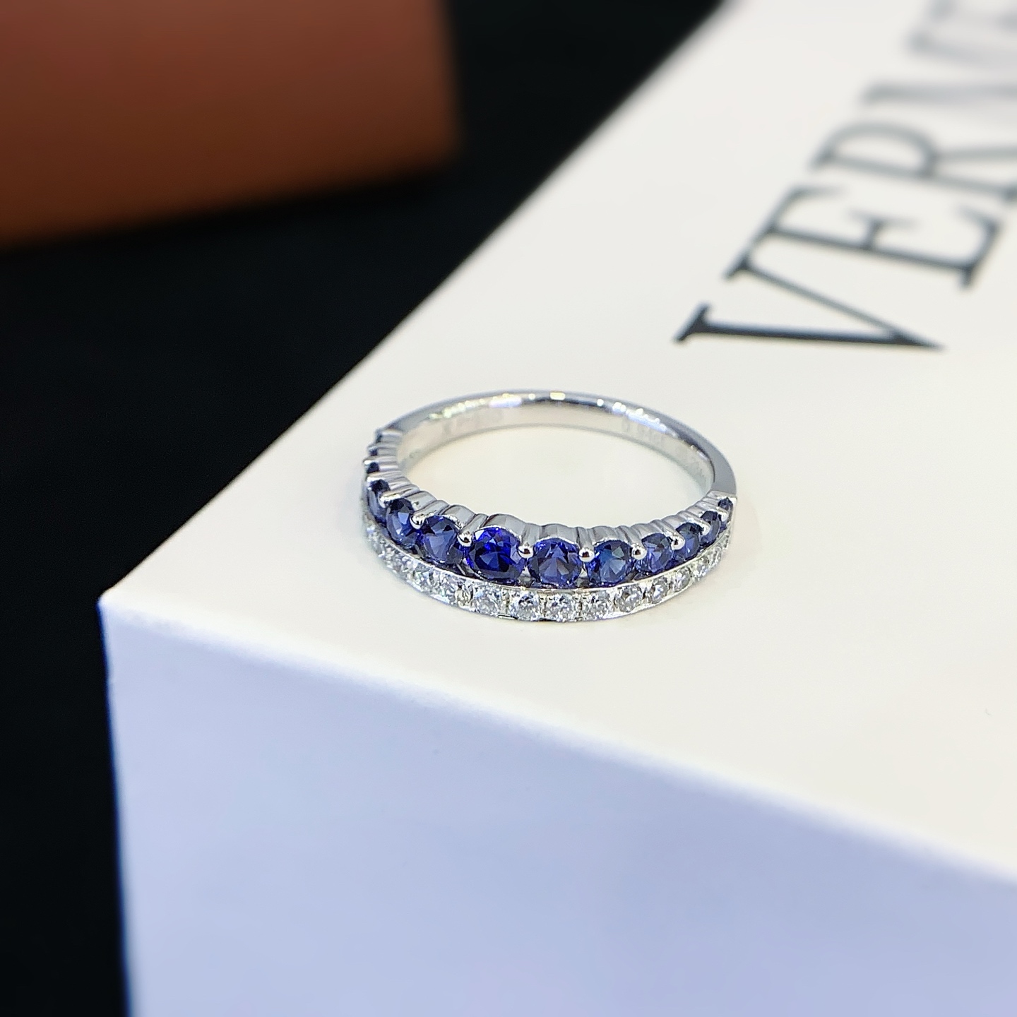 Blue Sapphire Rings 9k/14k/18k Synthetic Sapphire Ring Classic for Women Engagement Wedding Band Fine Jewelry Gift