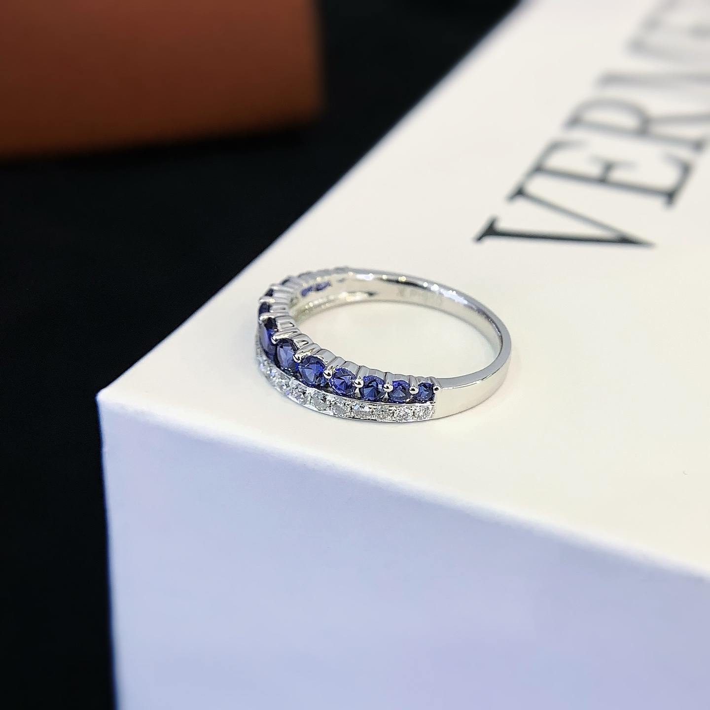 Blue Sapphire Rings 9k/14k/18k Synthetic Sapphire Ring Classic for Women Engagement Wedding Band Fine Jewelry Gift 7