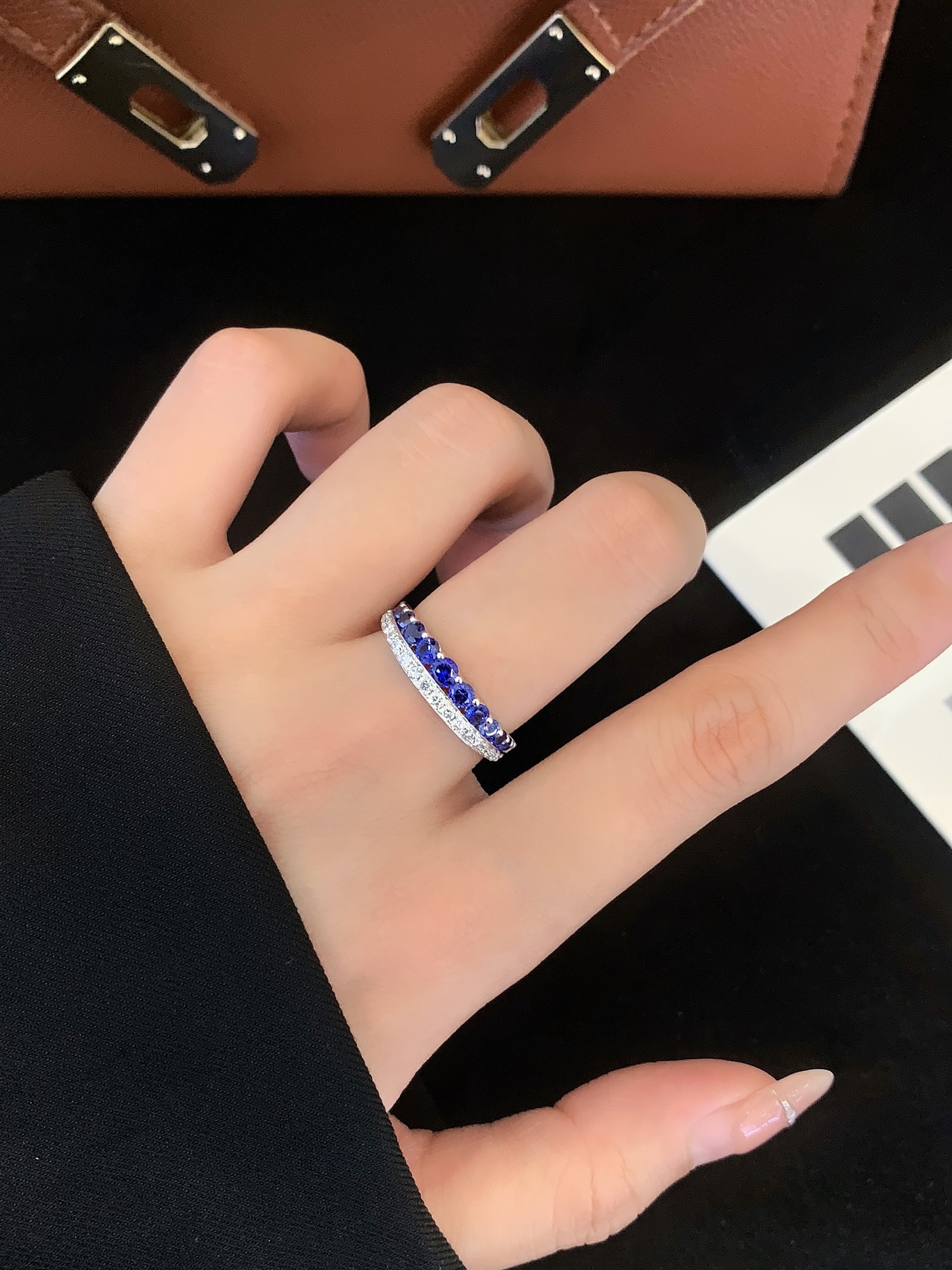 Blue Sapphire Rings 9k/14k/18k Synthetic Sapphire Ring Classic for Women Engagement Wedding Band Fine Jewelry Gift 6