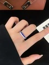 Blue Sapphire Rings 9k/14k/18k Synthetic Sapphire Ring Classic for Women Engagement Wedding Band Fine Jewelry Gift 6