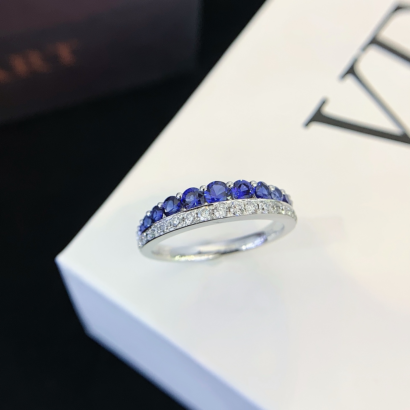Blue Sapphire Rings 9k/14k/18k Synthetic Sapphire Ring Classic for Women Engagement Wedding Band Fine Jewelry Gift 5