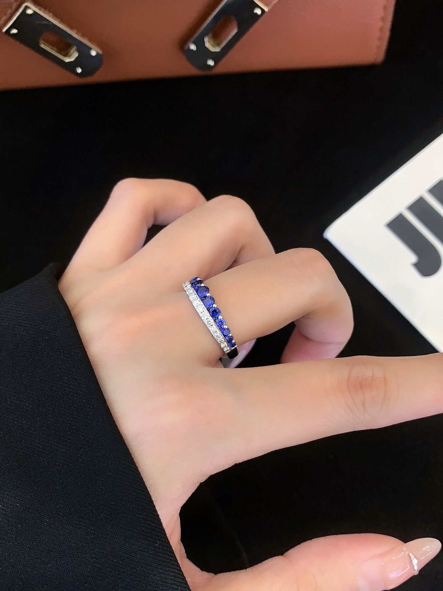 Blue Sapphire Rings 9k/14k/18k Synthetic Sapphire Ring Classic for Women Engagement Wedding Band Fine Jewelry Gift 3