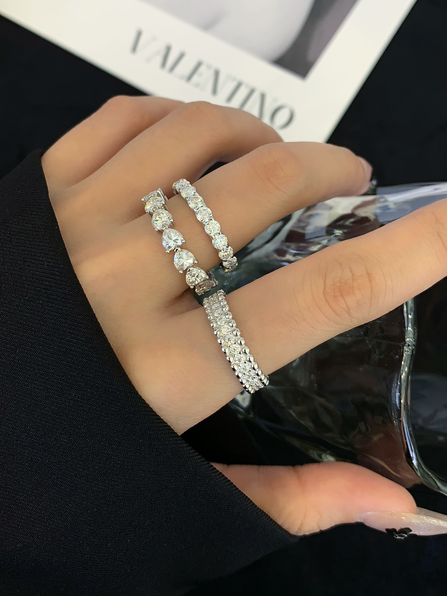 Moissanite Eternity Ring Wedding Band 925 Sterling Silver D Color VVS1Round/Oval/Emerald/Pear/Heart Moissanite Ring Anniversary Engagement Stackable Rings, Size 4-11 3