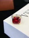 Ruby Rings for Women 925 Sterling Silver Gemstone Engagement Anniversary Ring Big 6.5-8.5 Carat Birthstone Ring, Size 6 to 10 8