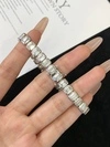 High Quality 925 Silver Fancy Shape Emerald Cut Moissanite D Color VVS1 Tennis Bracelet 2