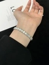 High Quality 925 Silver Fancy Shape Emerald Cut Moissanite D Color VVS1 Tennis Bracelet 7
