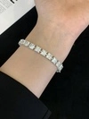 Full Ice Out Princess Cut Moissanite Stone Bracelet Sterling Silver 925 Tennis Bracelet Women Men Diamond Jewelry 925 Sterling Silver Bracelet 6