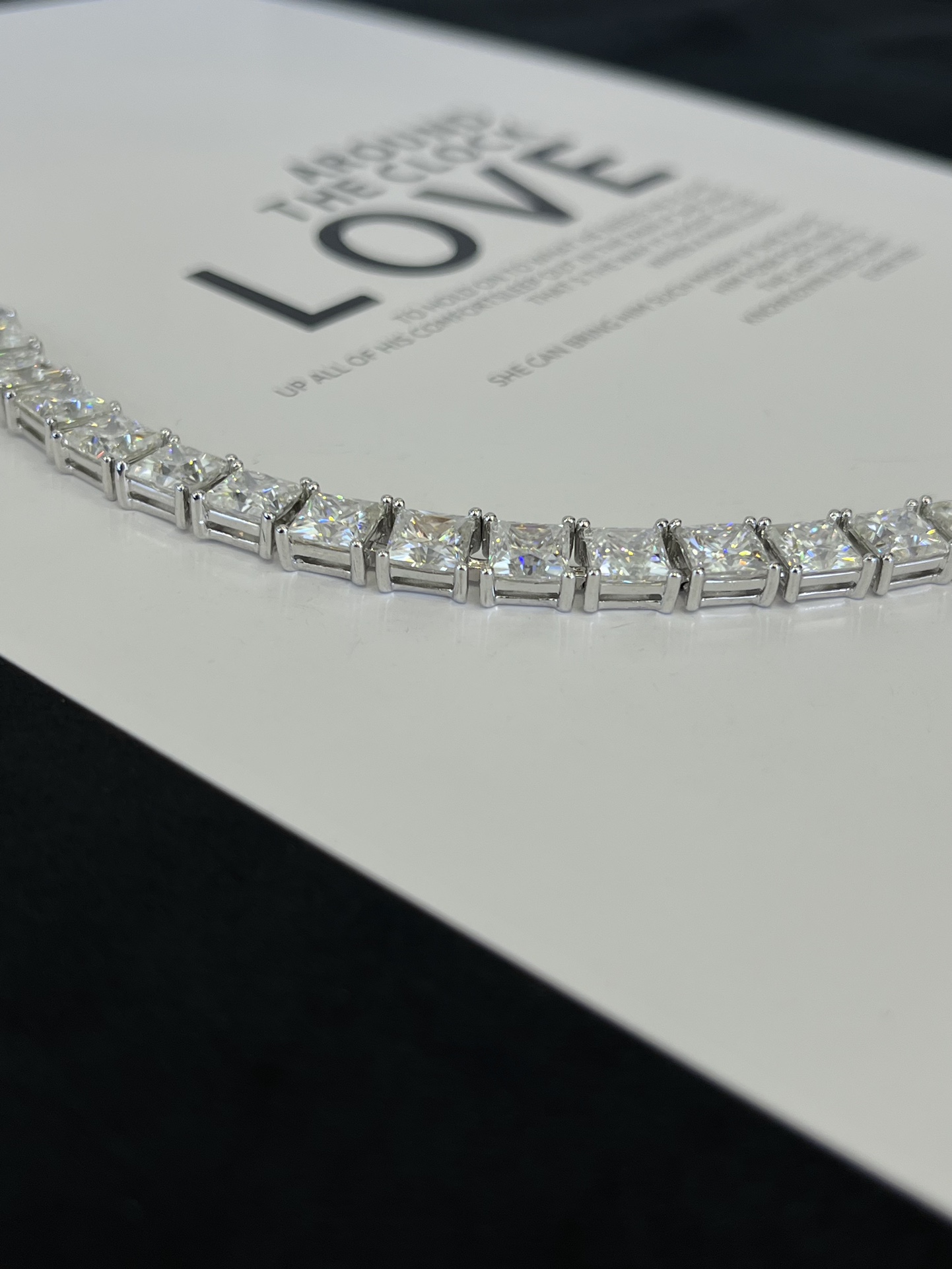 Full Ice Out Princess Cut Moissanite Stone Bracelet Sterling Silver 925 Tennis Bracelet Women Men Diamond Jewelry 925 Sterling Silver Bracelet 4