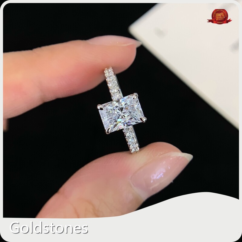 Goldstones Lab Created Diamond Halo Ring Factory Price