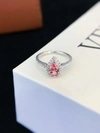 18k Gold Luxury Engagement Diamond Ring 1CT VVS2 Pear Shape Pink Sapphire Gemstone Diamond Wedding Ring 2