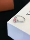 18k Gold Luxury Engagement Diamond Ring 1CT VVS2 Pear Shape Pink Sapphire Gemstone Diamond Wedding Ring 6