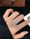 18k Gold Luxury Engagement Diamond Ring 1CT VVS2 Pear Shape Pink Sapphire Gemstone Diamond Wedding Ring 8