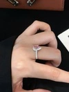 18k Gold Luxury Engagement Diamond Ring 1CT VVS2 Pear Shape Pink Sapphire Gemstone Diamond Wedding Ring 3