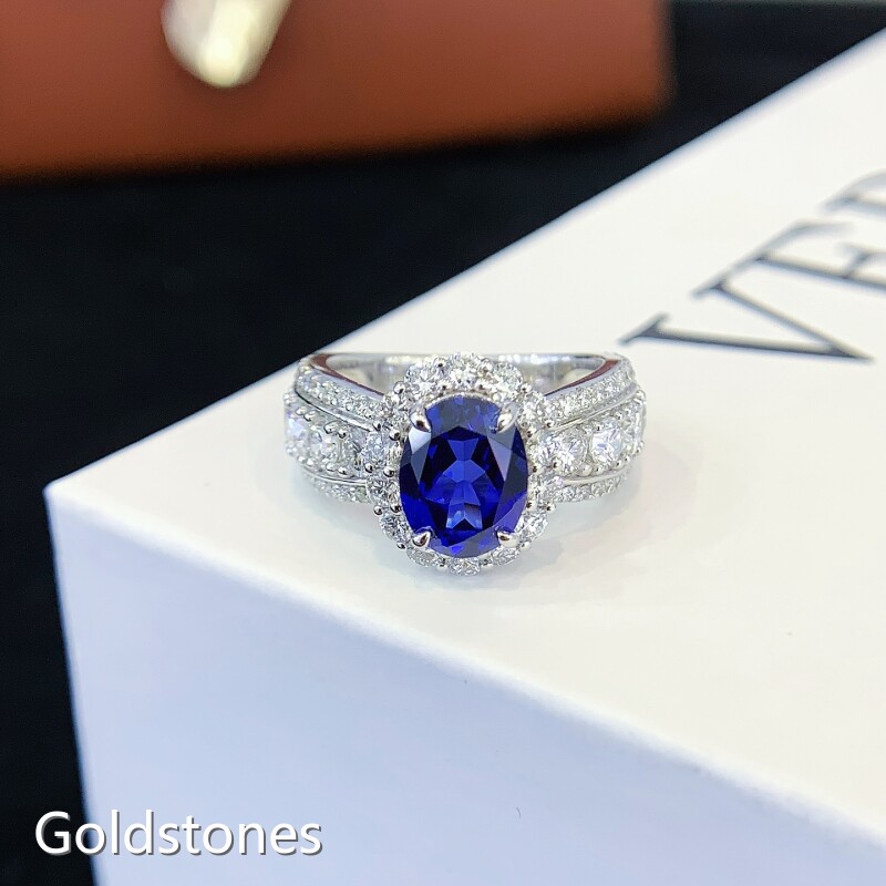 Best Factory Price Lab Gemstone Halo Ring by Goldstones