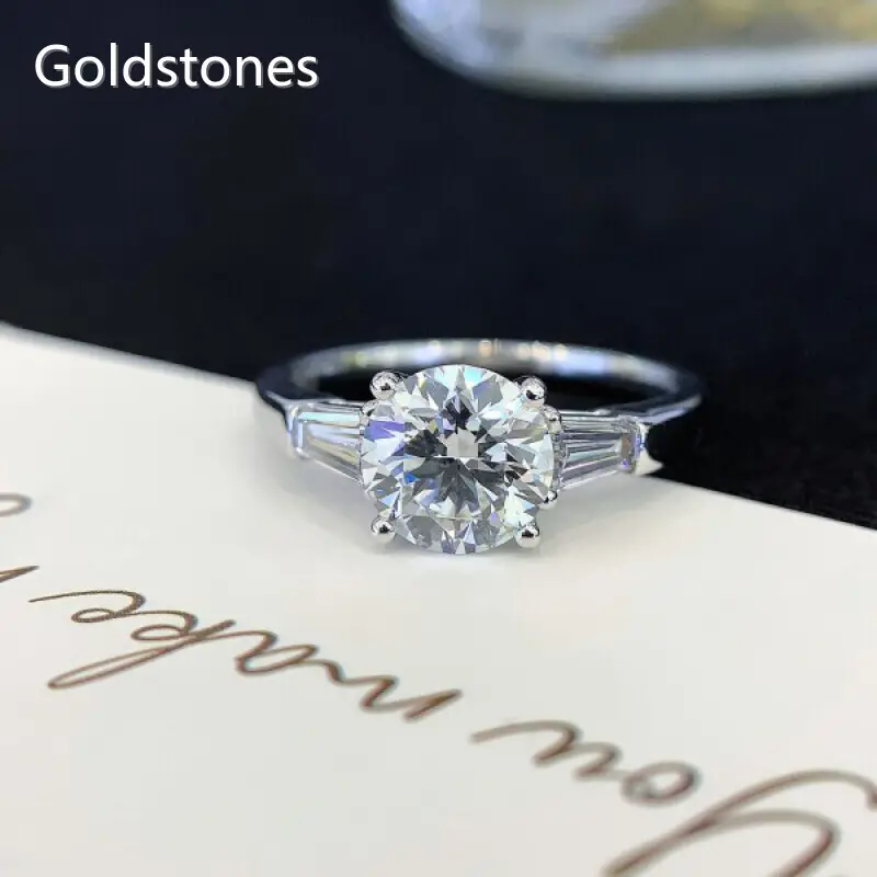 Modern Lab Grown 3 Stone Diamond Ring at Sale 1